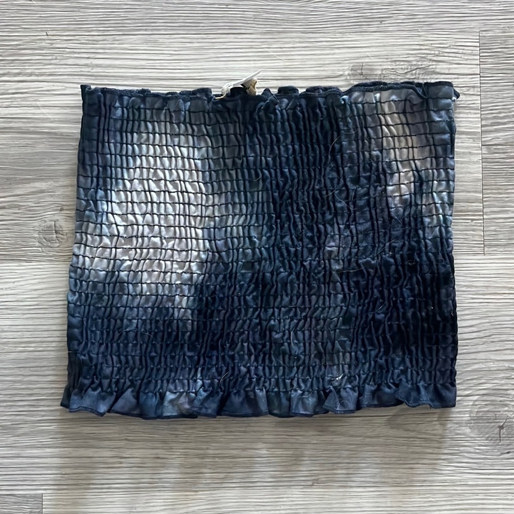 Womens Ruched Strapless Crop Top (Size M)